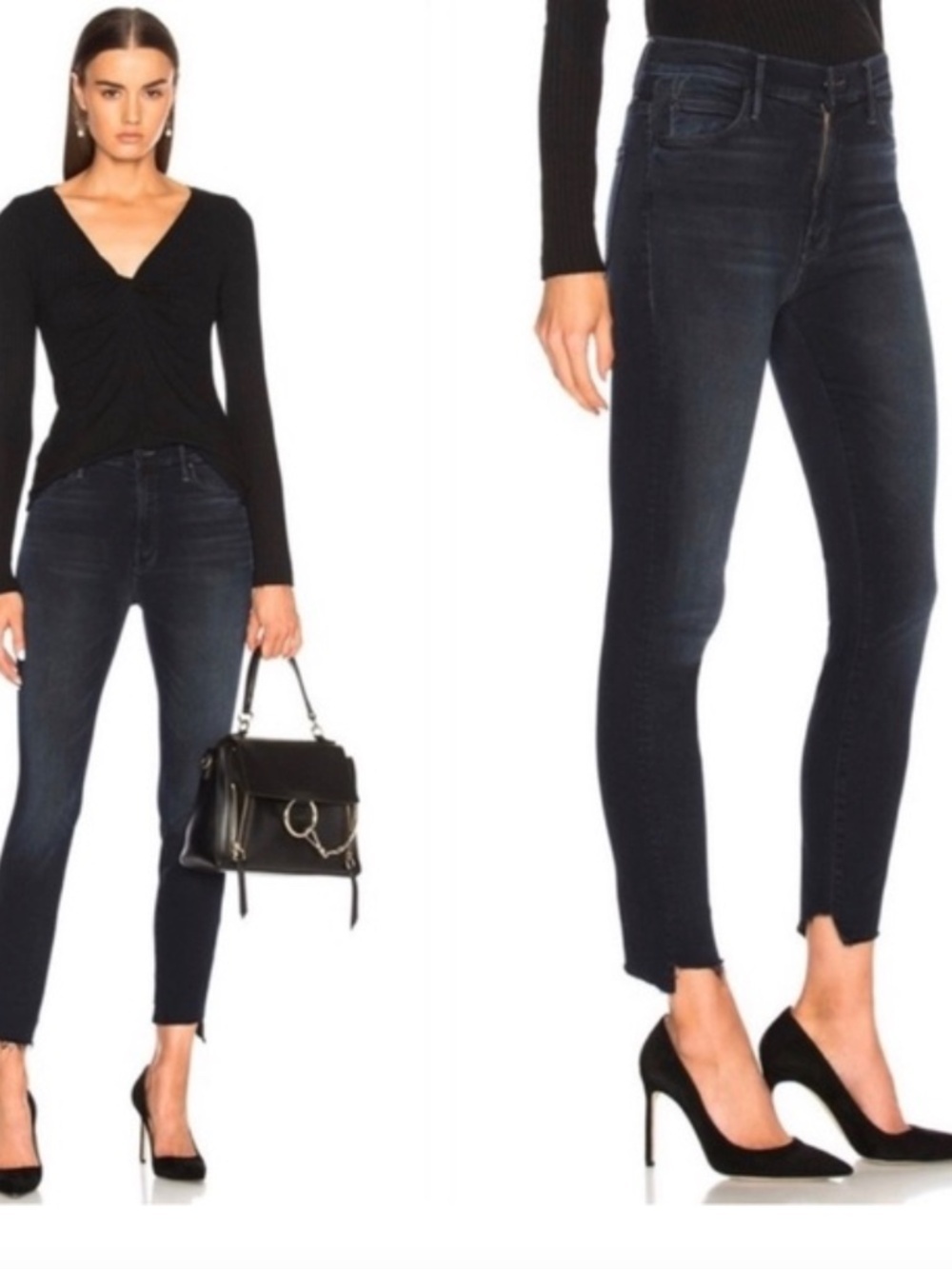 Mother the Stunner Zip Two Step Fray Jeans, Holding Hands Wash